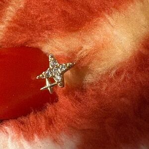 Nose Ring- Star Nose Stud Cooper Ring Synthetic Zirconia Stone, nwt GS0480